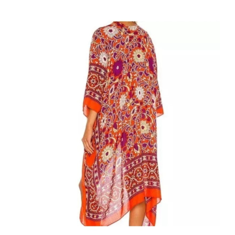 Free People Kimono Clay One Size‎ Orange Magic Dance Print - Picture 2 of 9